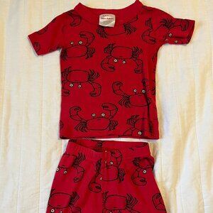 Hanna Andersson Crab Short John Pajama Set 2T (80/85 cm)